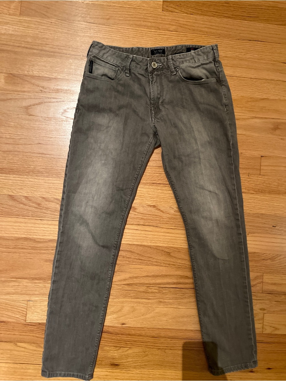 Armani Jeans Men’s Slim Straight Washed Grey Denim 30W 30L